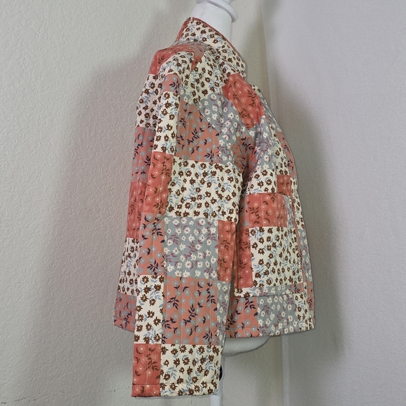 Sadie & Sage Patchwork Quilted Floral Jacket XS Cottagecore Boho Retro - Picture 2 of 11